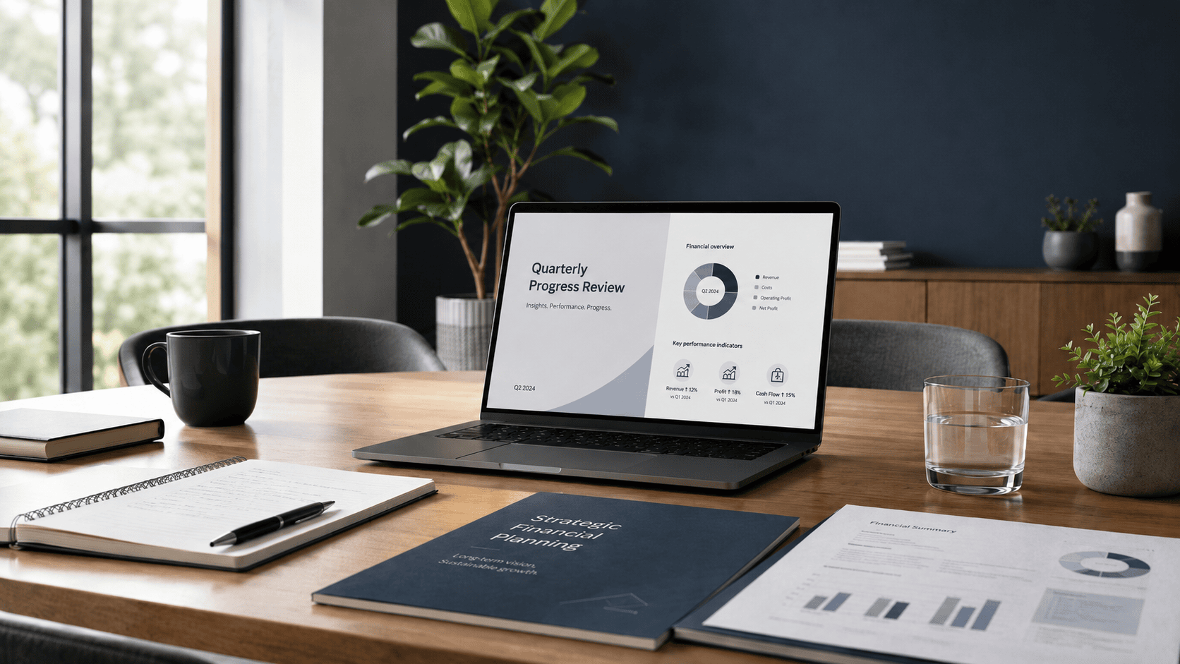 Quarterly Progress Review Featured Image for website Professional workspaces with a modern touch